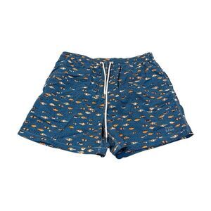 Track & Field Men’s Swim Trunk Size Medium Shorts Blue Orange Fish